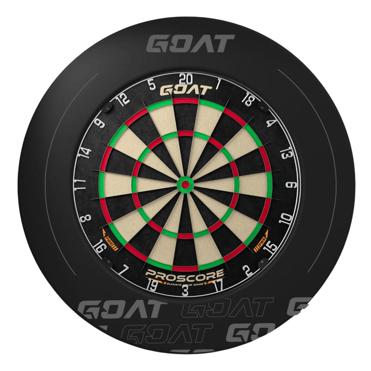 GOAT Defender 5 Black Dartboard Surround und Board