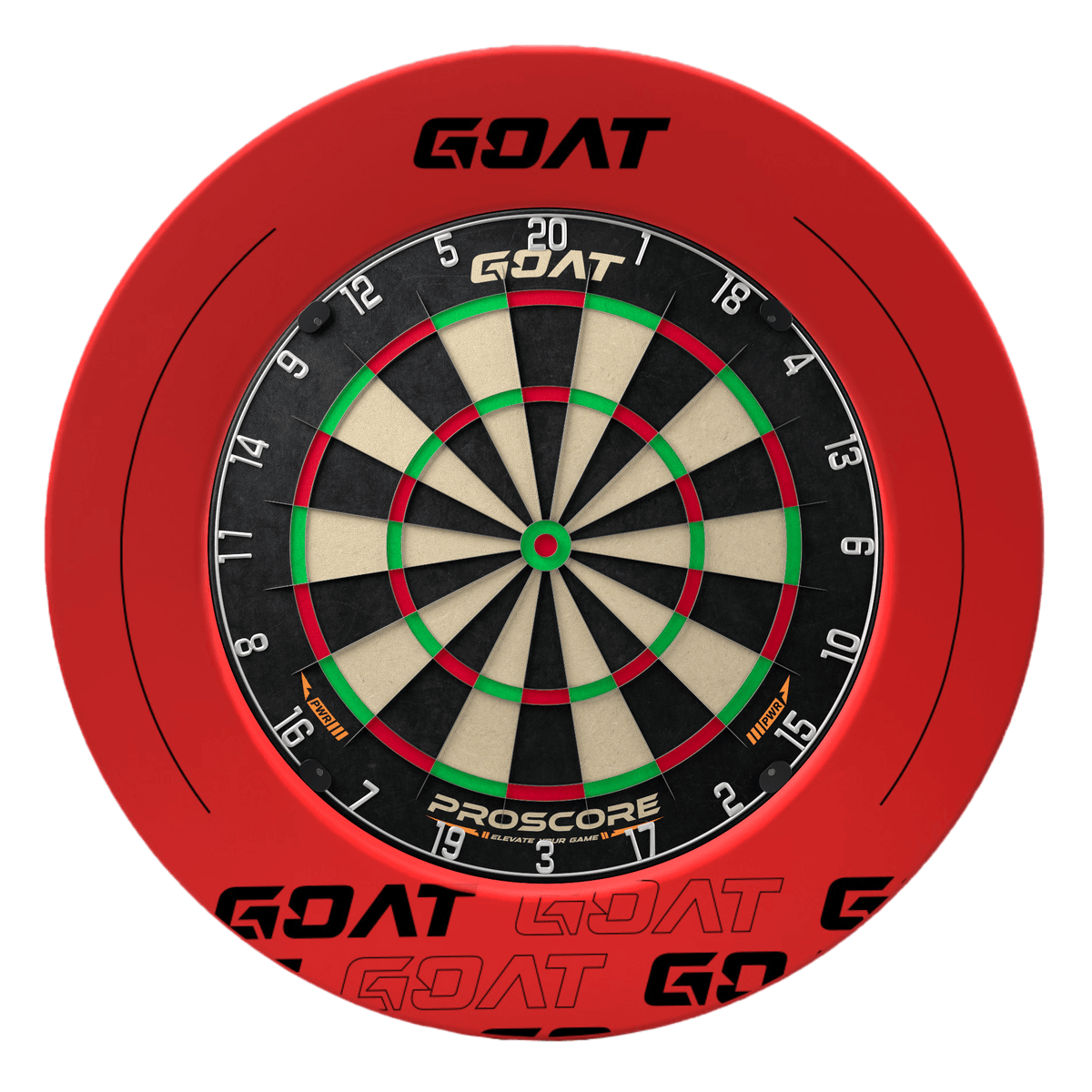 GOAT Defender 5 Red Dartboard Surround und Board