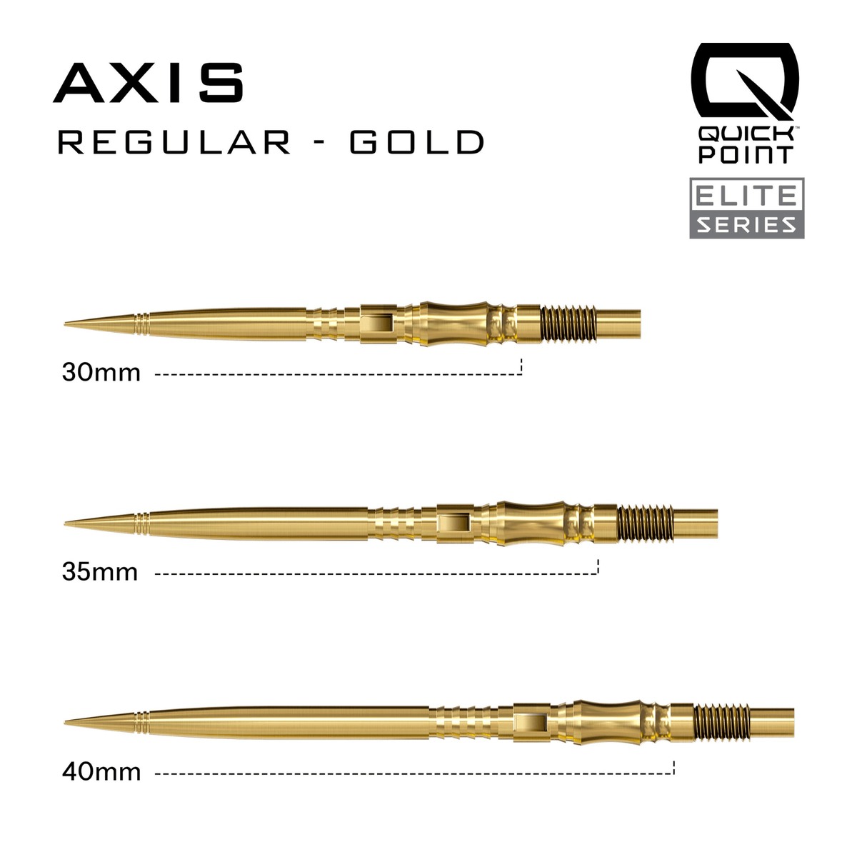 Harrows Axis Elite Series Quick Point Spitzen Gold Maße