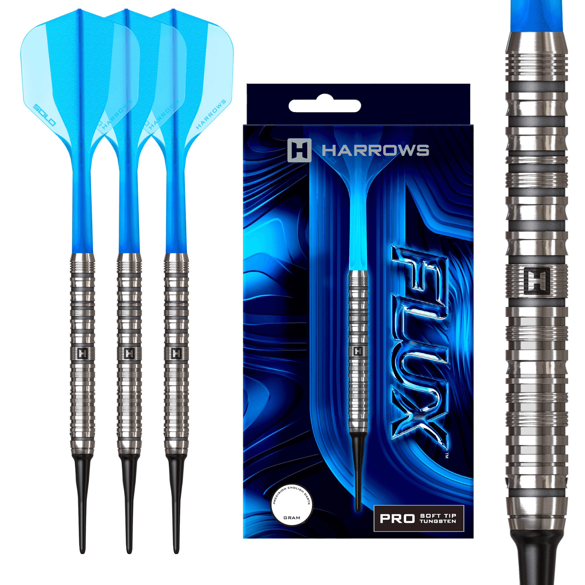 Harrows Flux Pro Tungsten Softdarts Verpackung