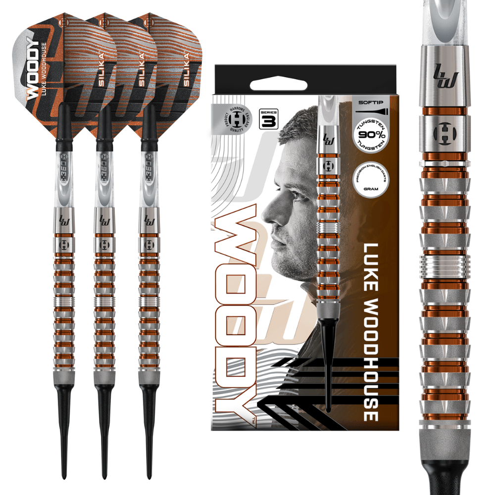 Harrows Luke Woodhouse Series 3 Softdarts Lieferumfang