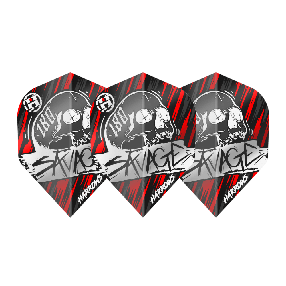 Harrows Savage Red Silver Flights Set