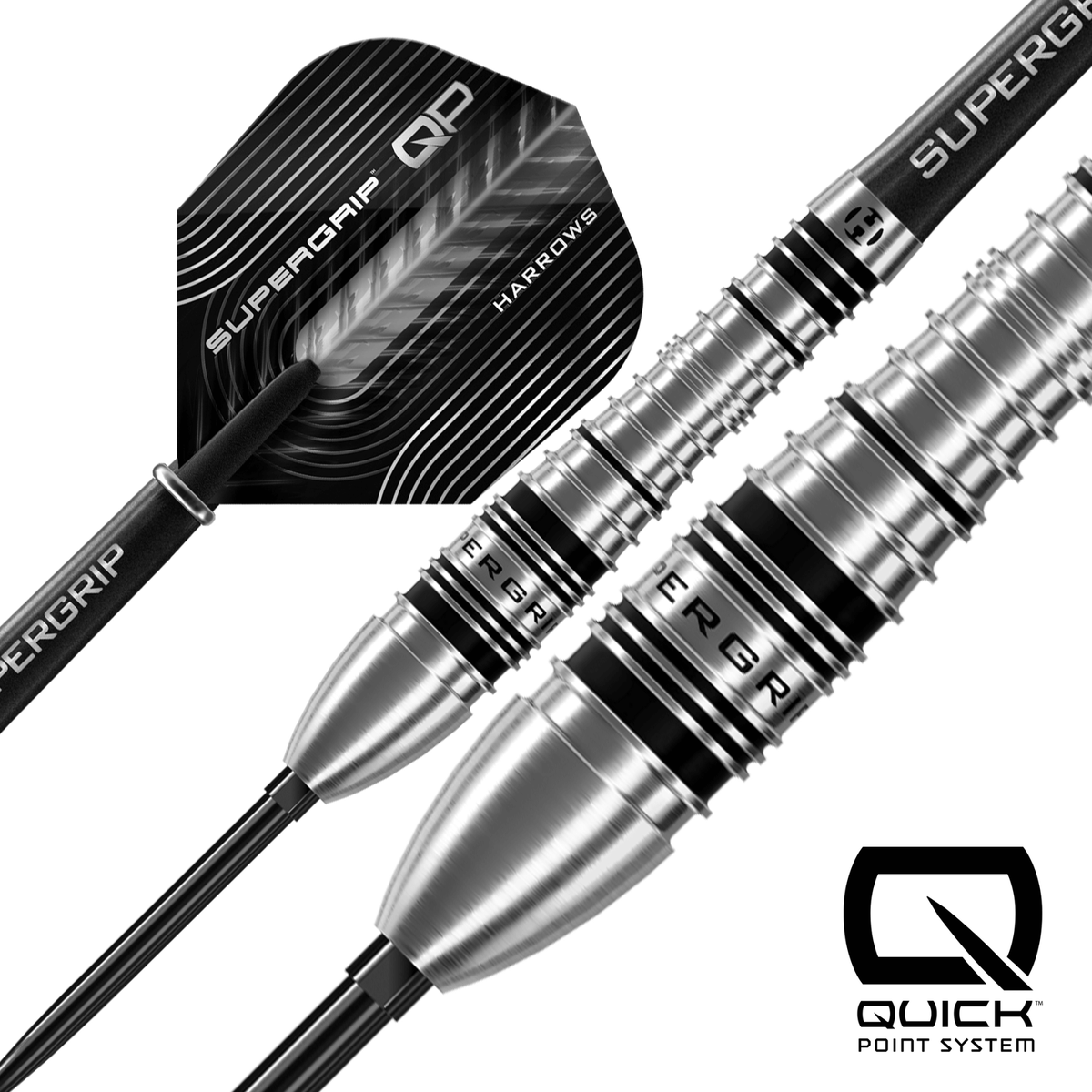 Harrows Supergrip Bomb Quick Point Steeldarts Details Barrel