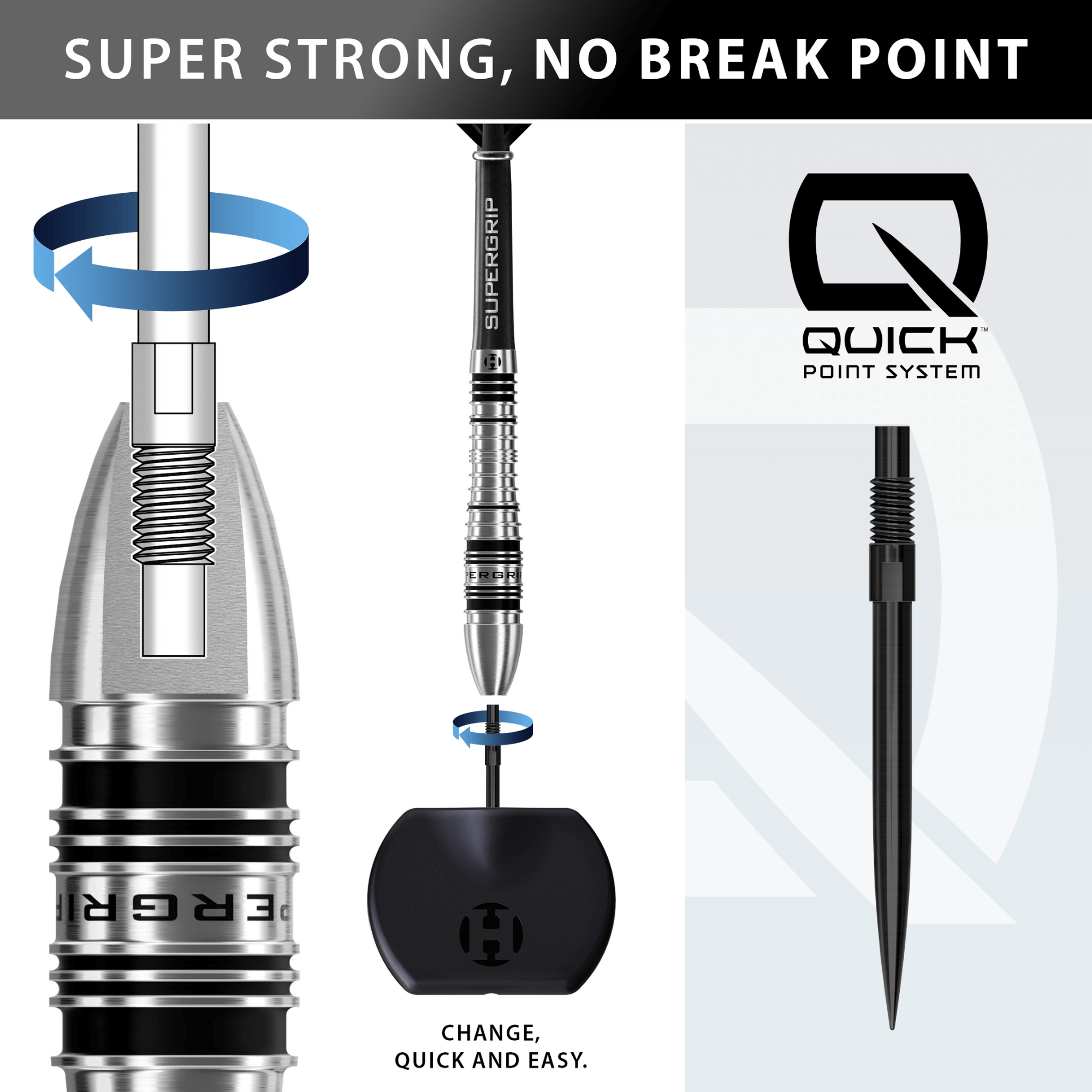 Harrows Supergrip Bomb Quick Point Steeldarts Details Quick Point