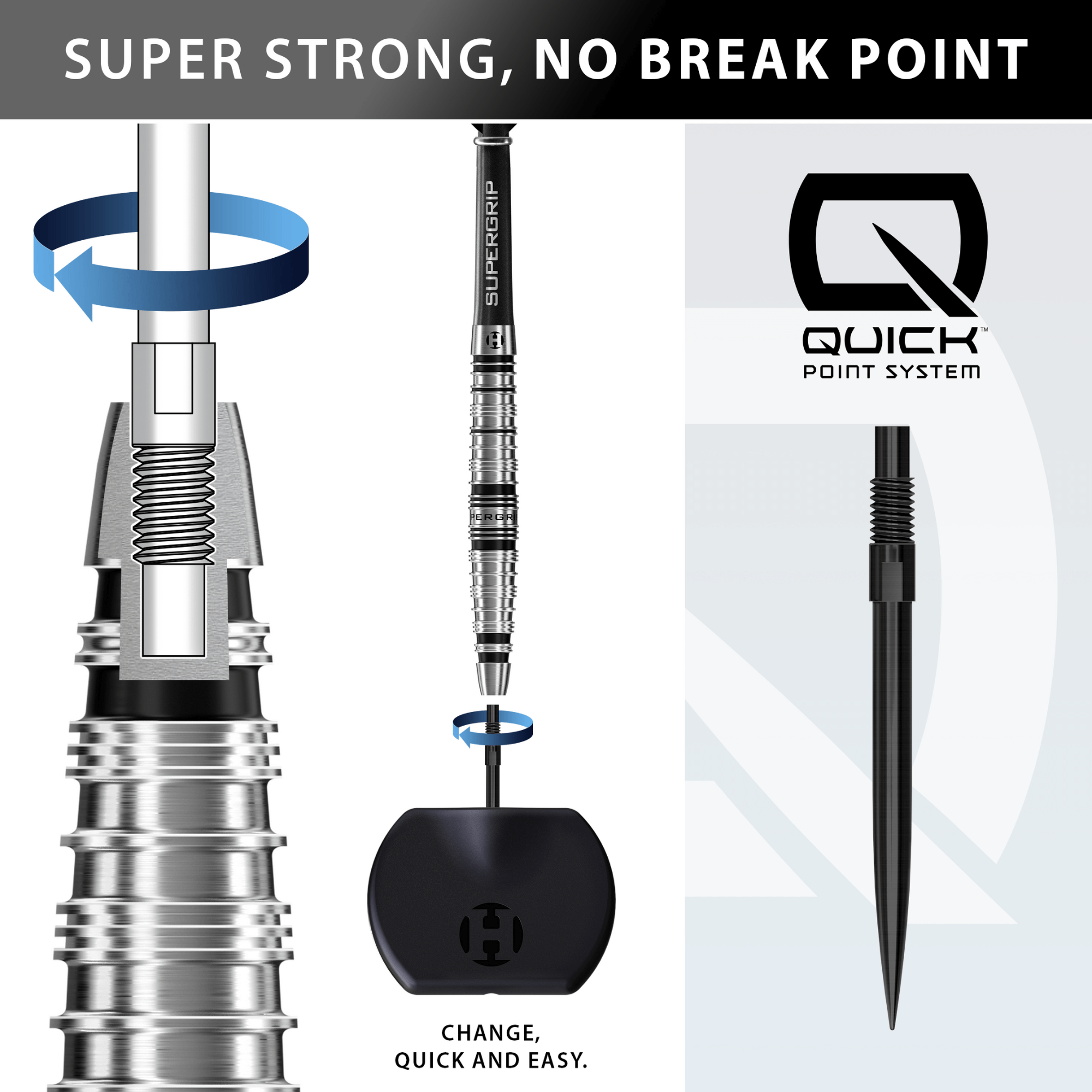 Harrows Supergrip Torpedo Quick Point Steeldarts Details Quick Point