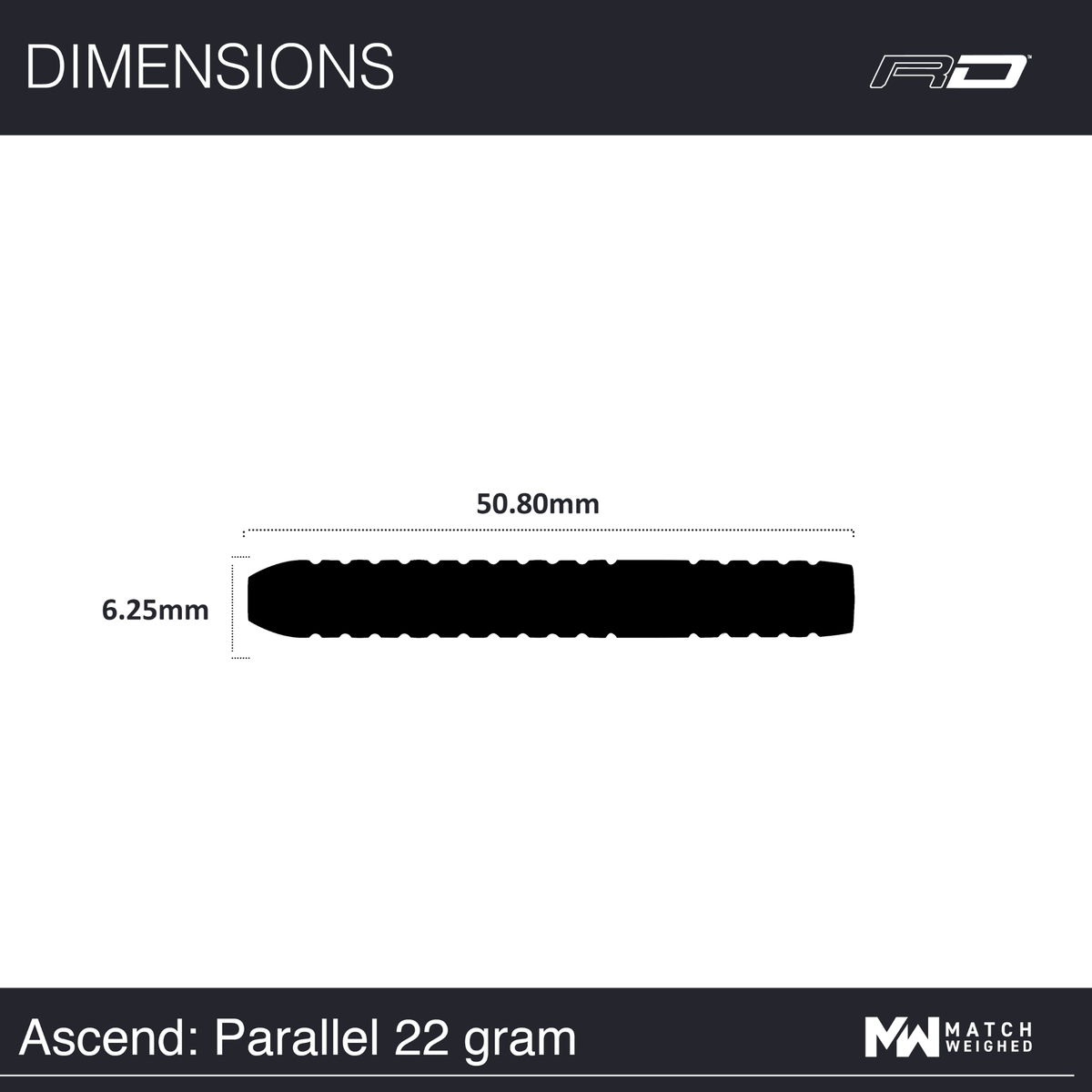 Red Dragon Ascend Parallel Steeldarts Maße 22g