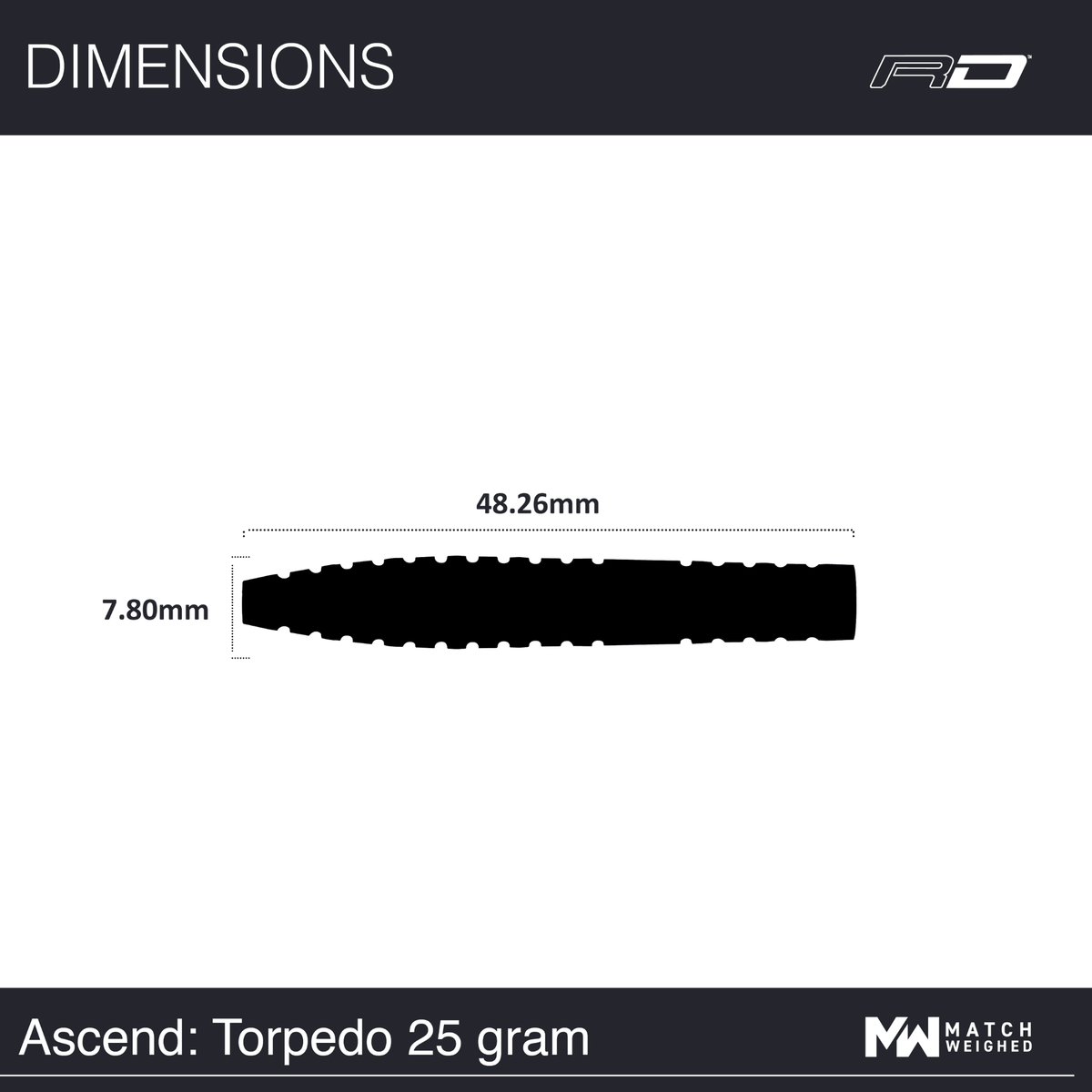 Red Dragon Ascend Torpedo Steeldarts Maße 25g