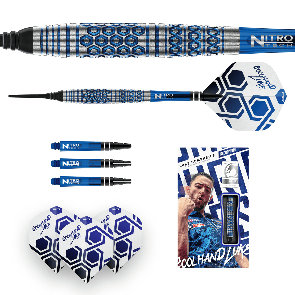 Red Dragon Luke Humphries TX5 Softdarts Packungsinhalt
