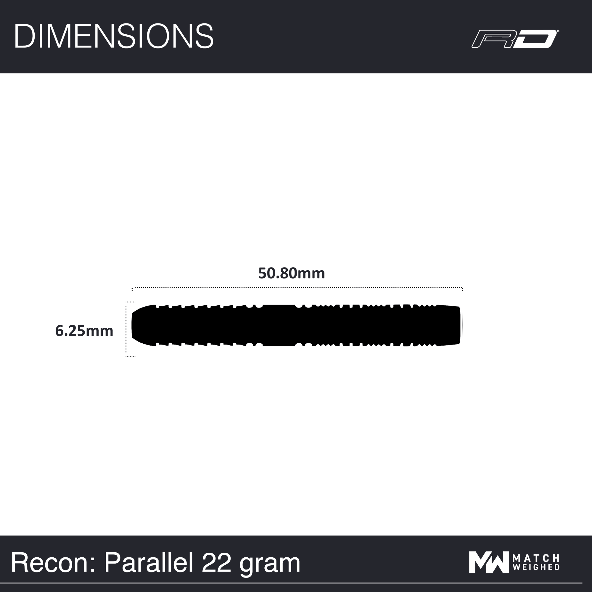 Red Dragon Recon Parallel Steeldarts Maße 22g