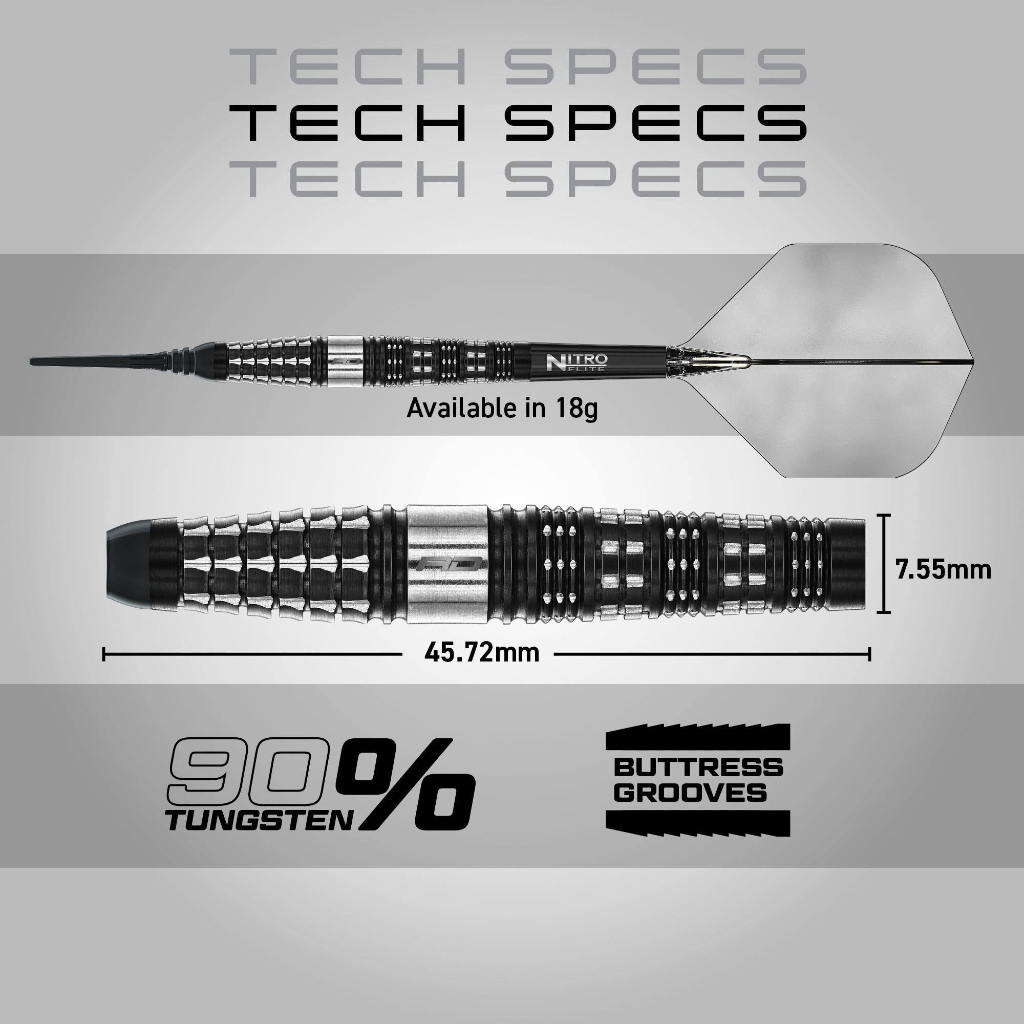 Red Dragon Recon Torpedo Softdarts Maße