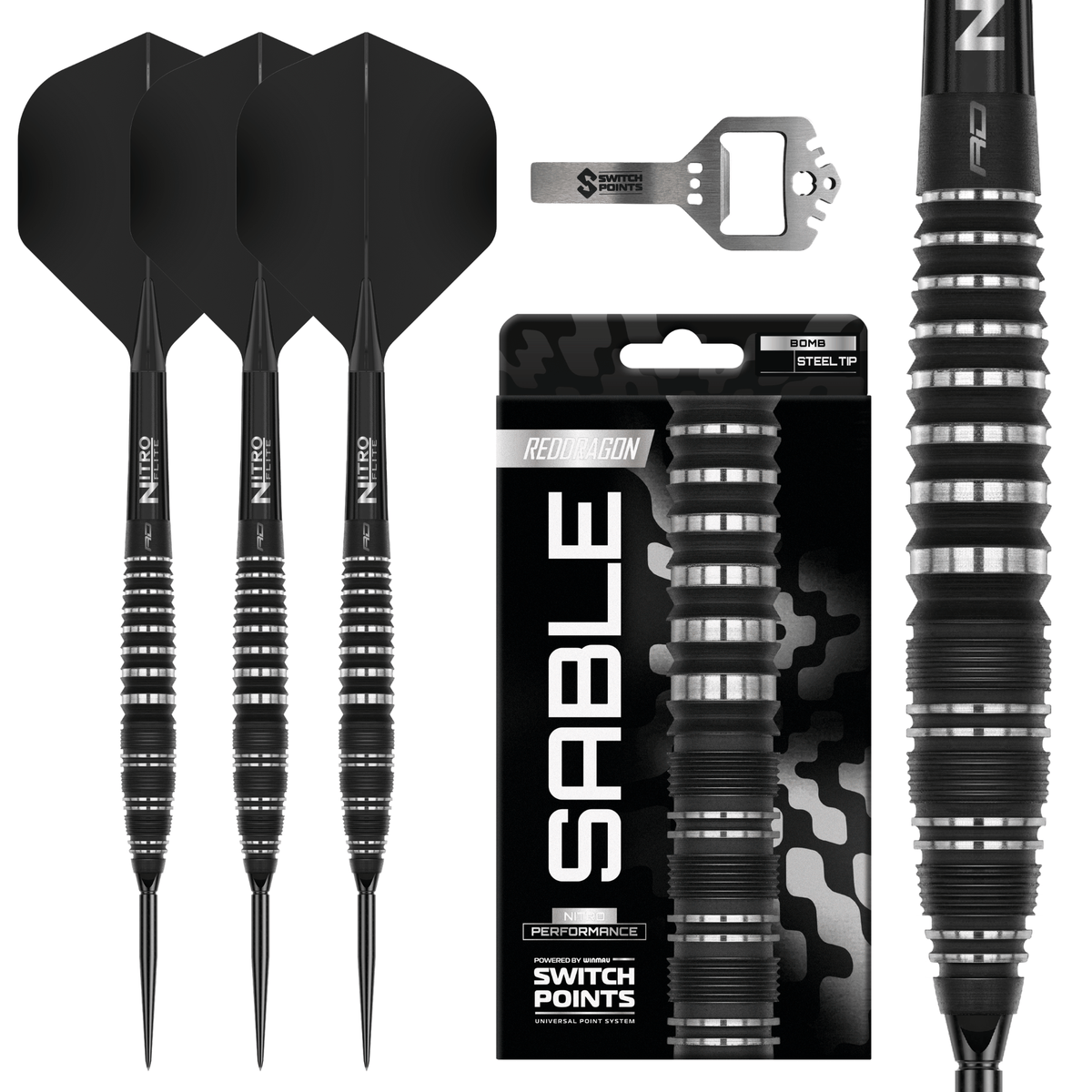 Red Dragon Sable Bomb Switch Point Steeldarts Verpackung