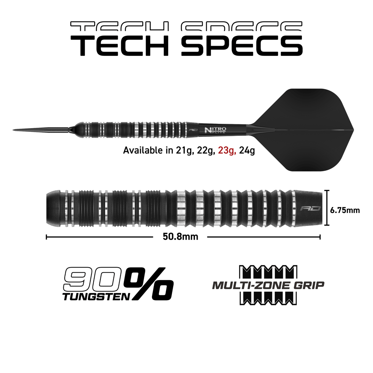 Red Dragon Sable Parallel Switch Point Steeldarts Maße 23g
