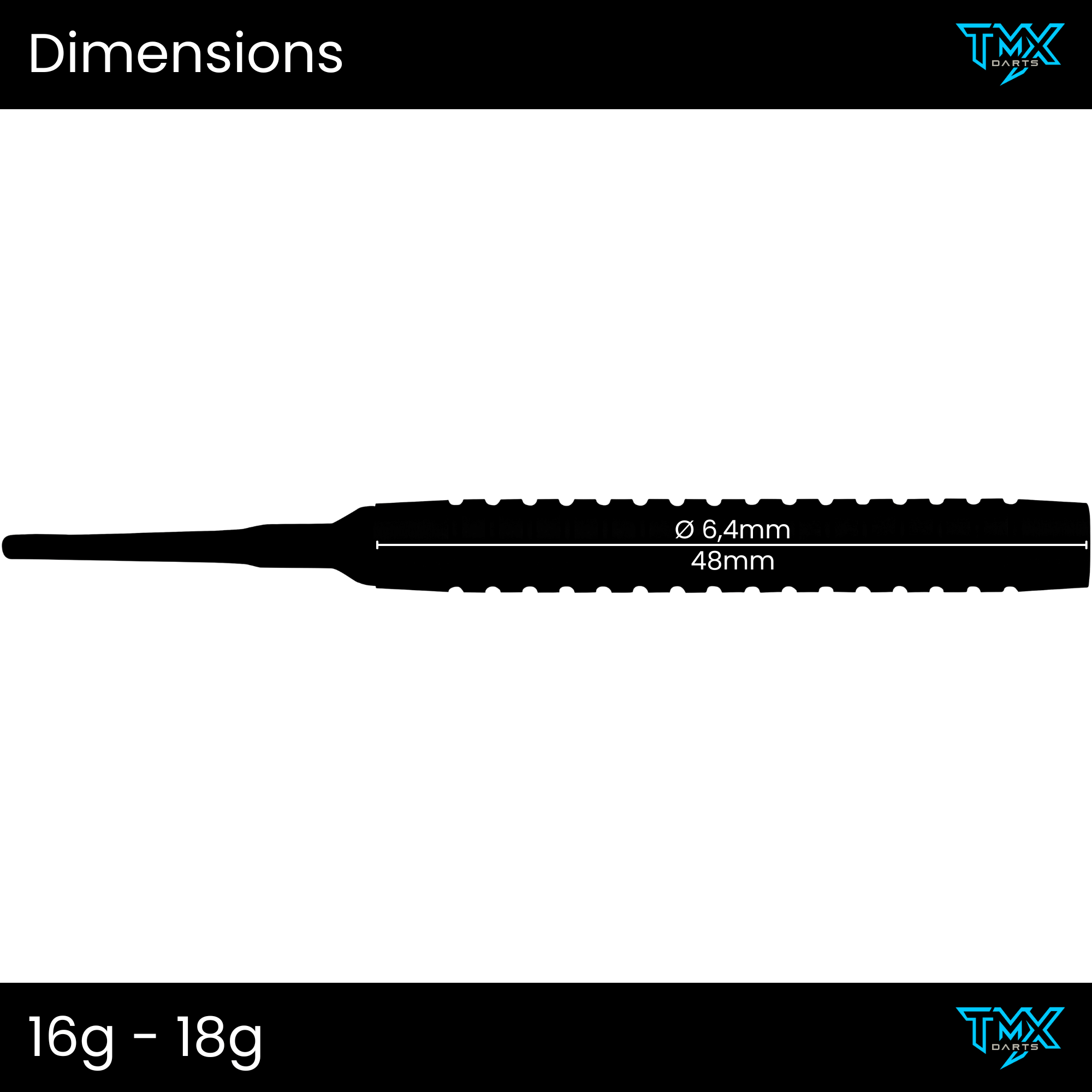 TMX S100 NO.2 Softtip 16g-18g Dimensions