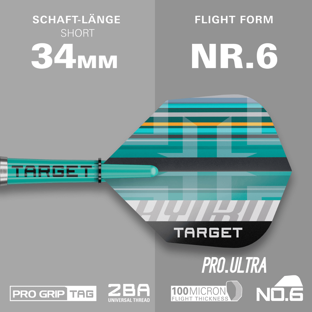 Target Hydro 12 Softdarts Längen Shaft, Flight