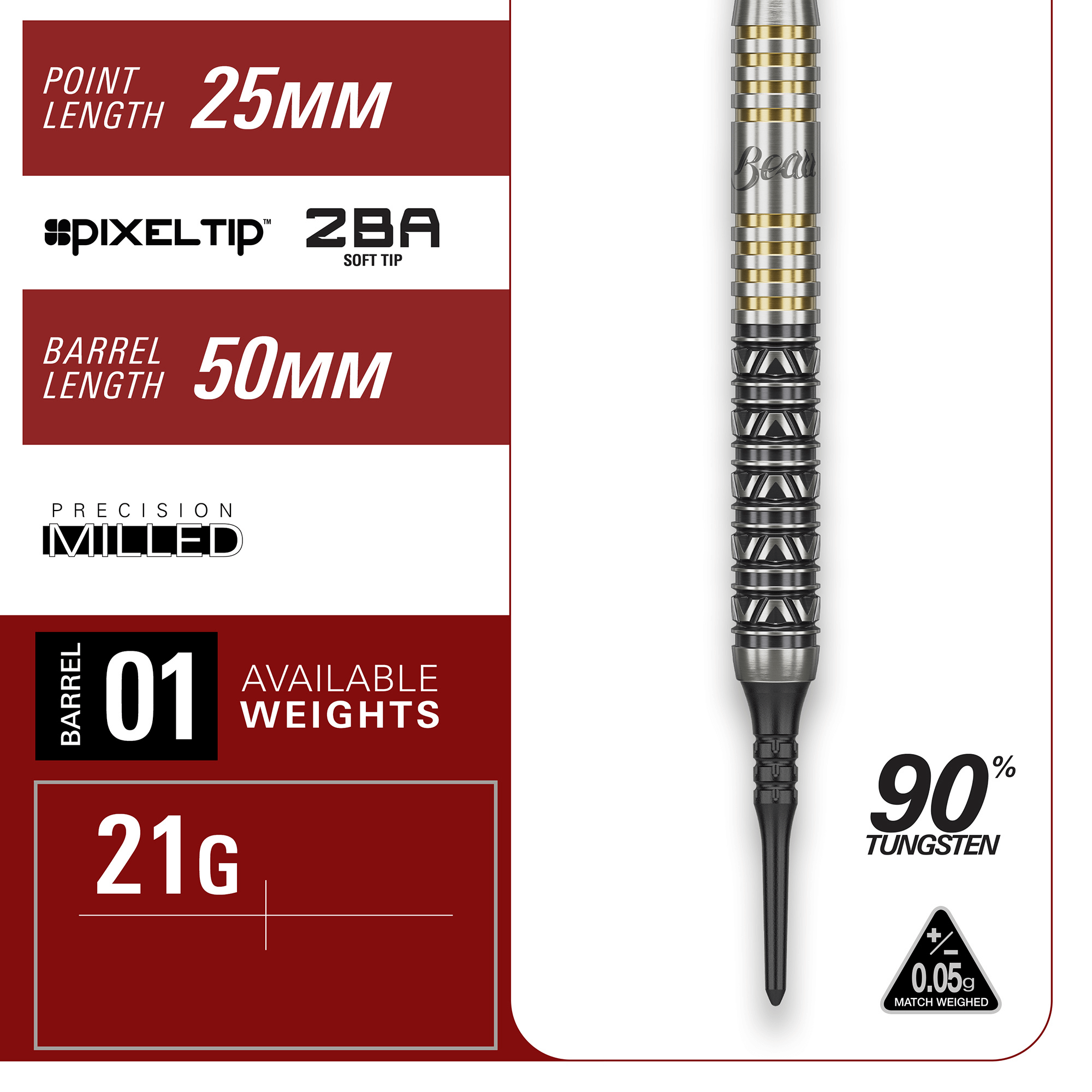 Target Japan Beau Greaves Japan Edition Softdarts Maße Barrel und Point