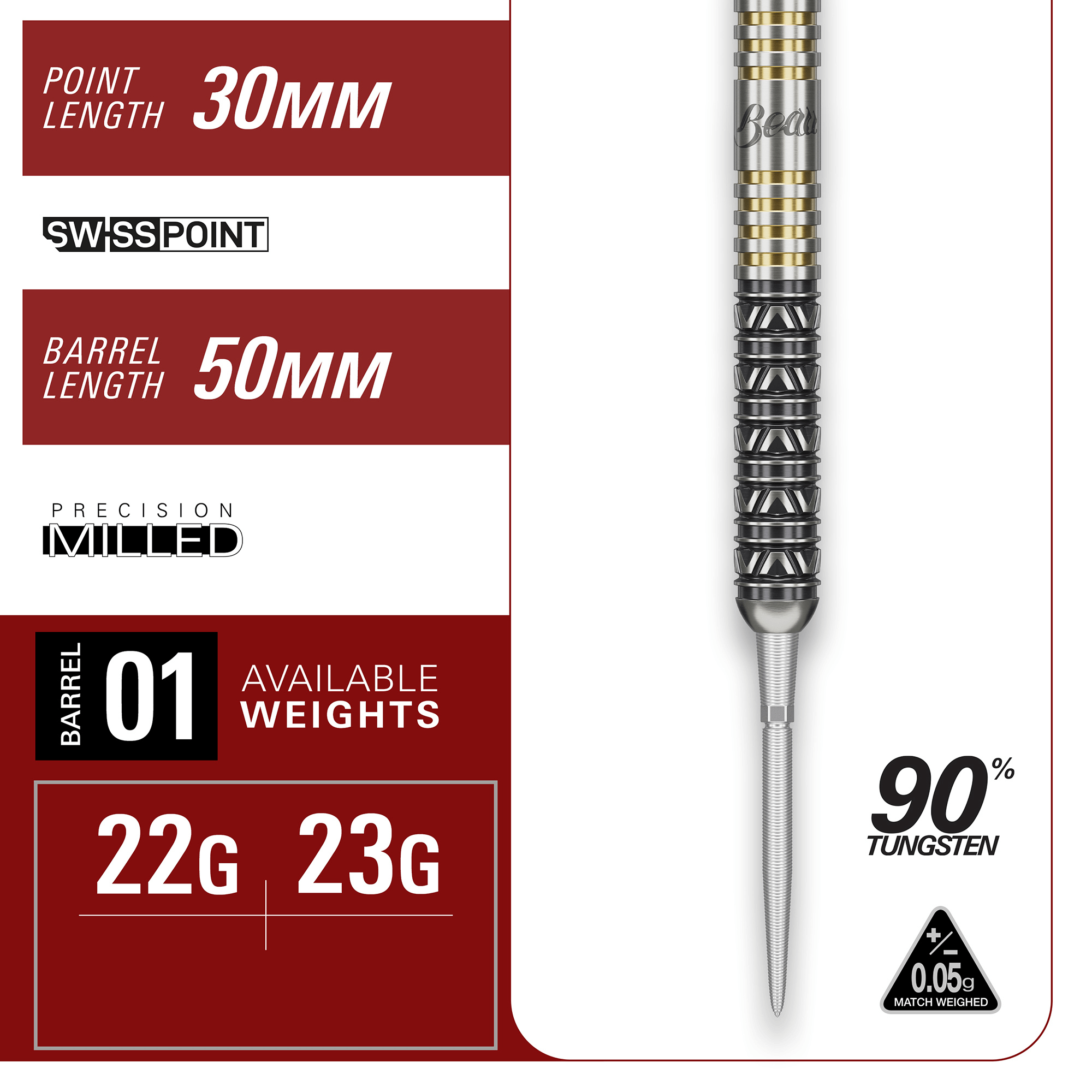 Target Japan Beau Greaves Japan Edition Steeldarts Maße Barrel und Point