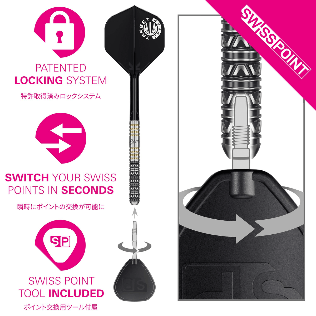 Target Japan Beau Greaves Japan Edition Steeldarts Swiss Point Tool