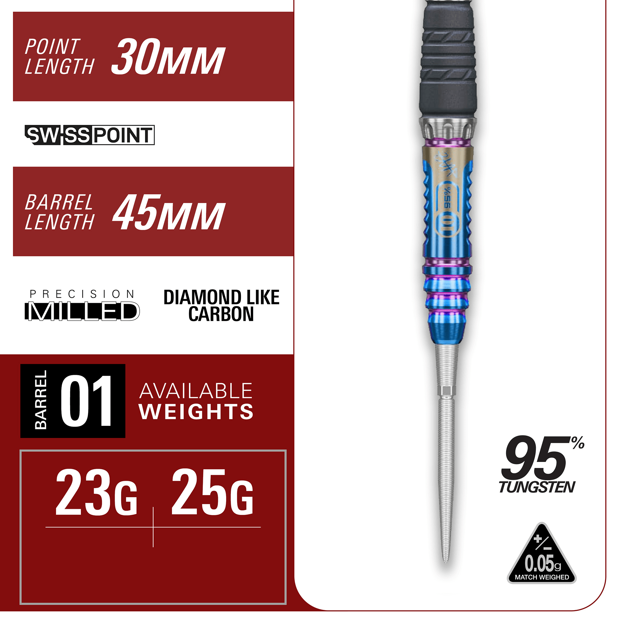 Target Japan Haruki Muramatsu Rising Sun Gen 10 Steeldarts Maße Barrel und Point