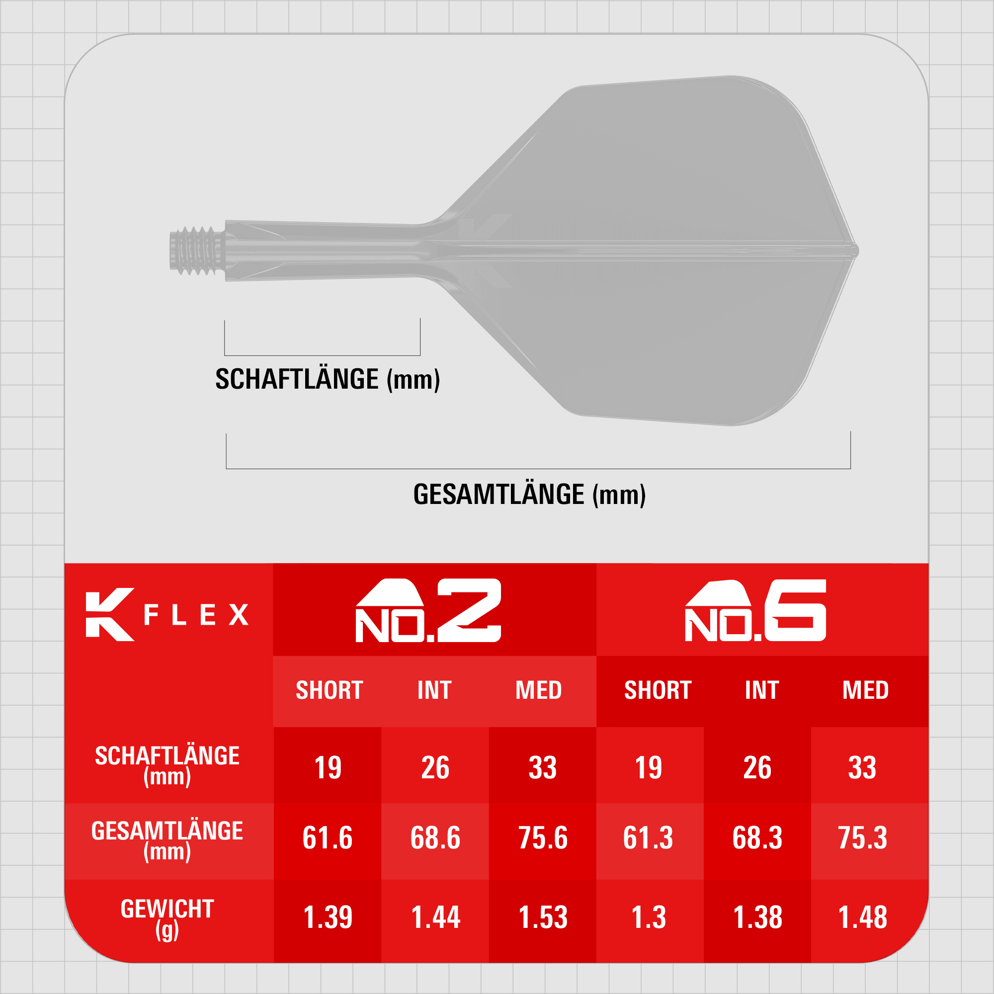 Target K-Flex Flight NO6 - Transparent Maße