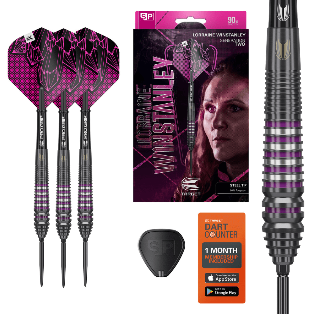 Target Lorraine Winstanley G2 Swiss Point Steeldarts Lieferumfang