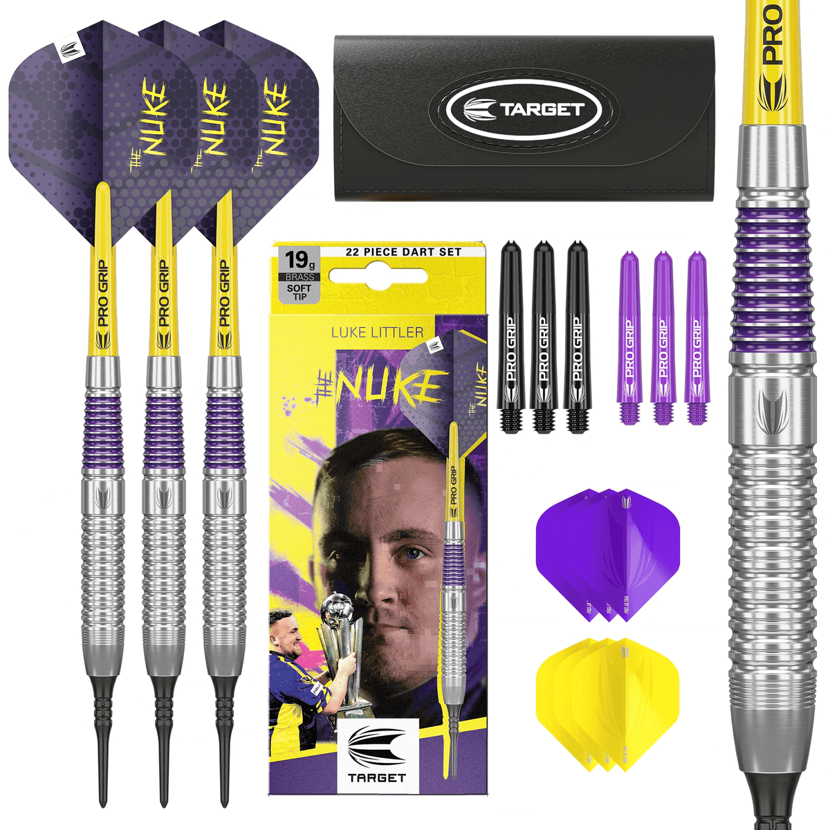 Target Luke Littler Brass Softdarts Packungsinhalt