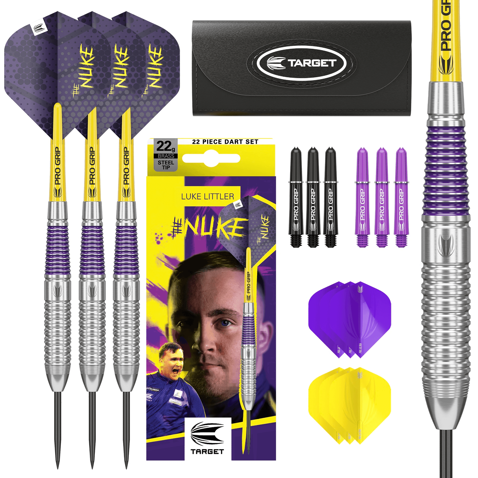 Target Luke Littler Brass Steeldarts Packungsinhalt