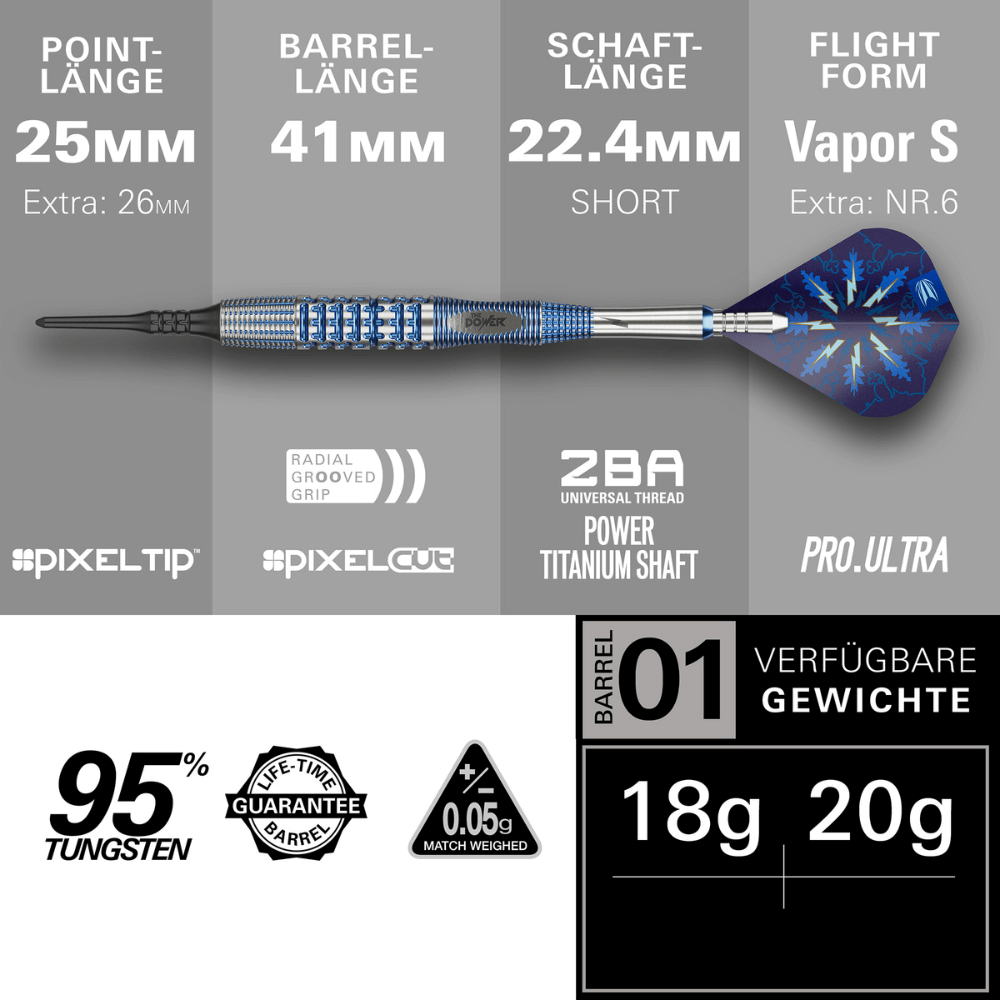 Target Phil Taylor Power Gx2 Softdarts Längen
