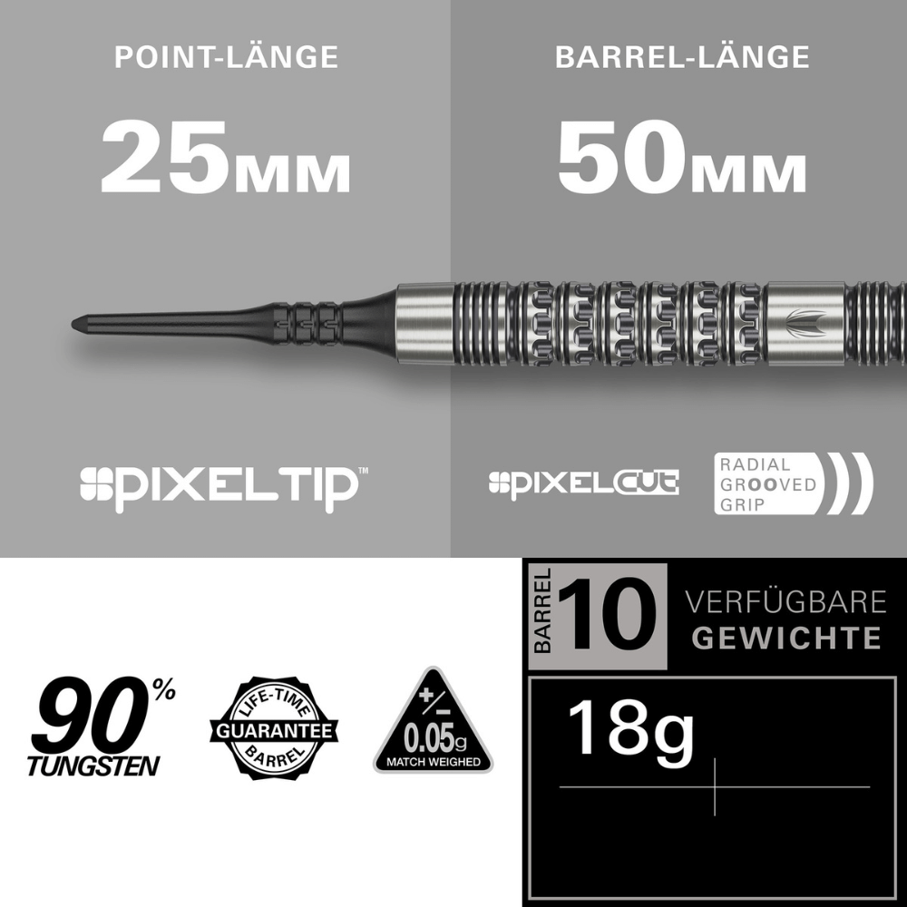 Target Redux 10 Softdarts Längen Point, Barrel