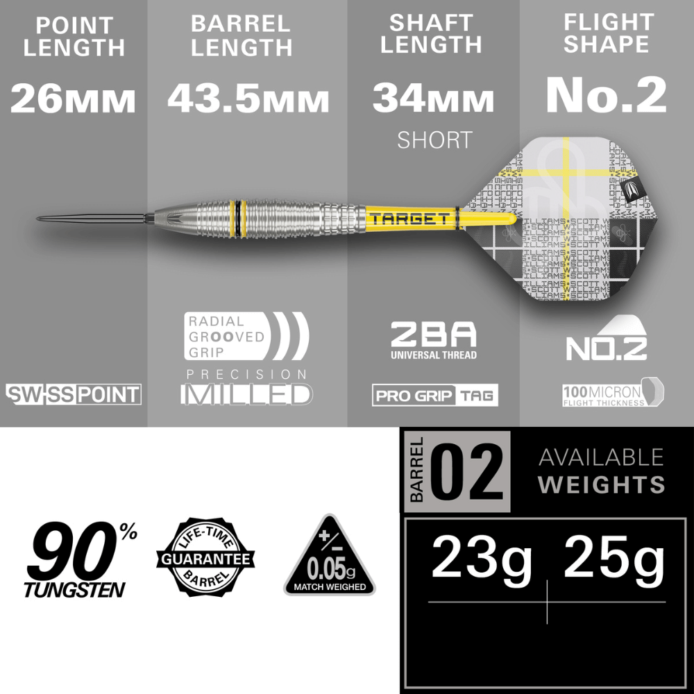 Target Scott Williams G2 Swiss Point Steeldarts Details