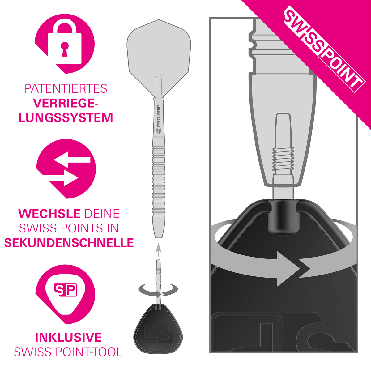 Target Swiss Point Storm Chrono Spitzen - Schwarz Details Swiss Point