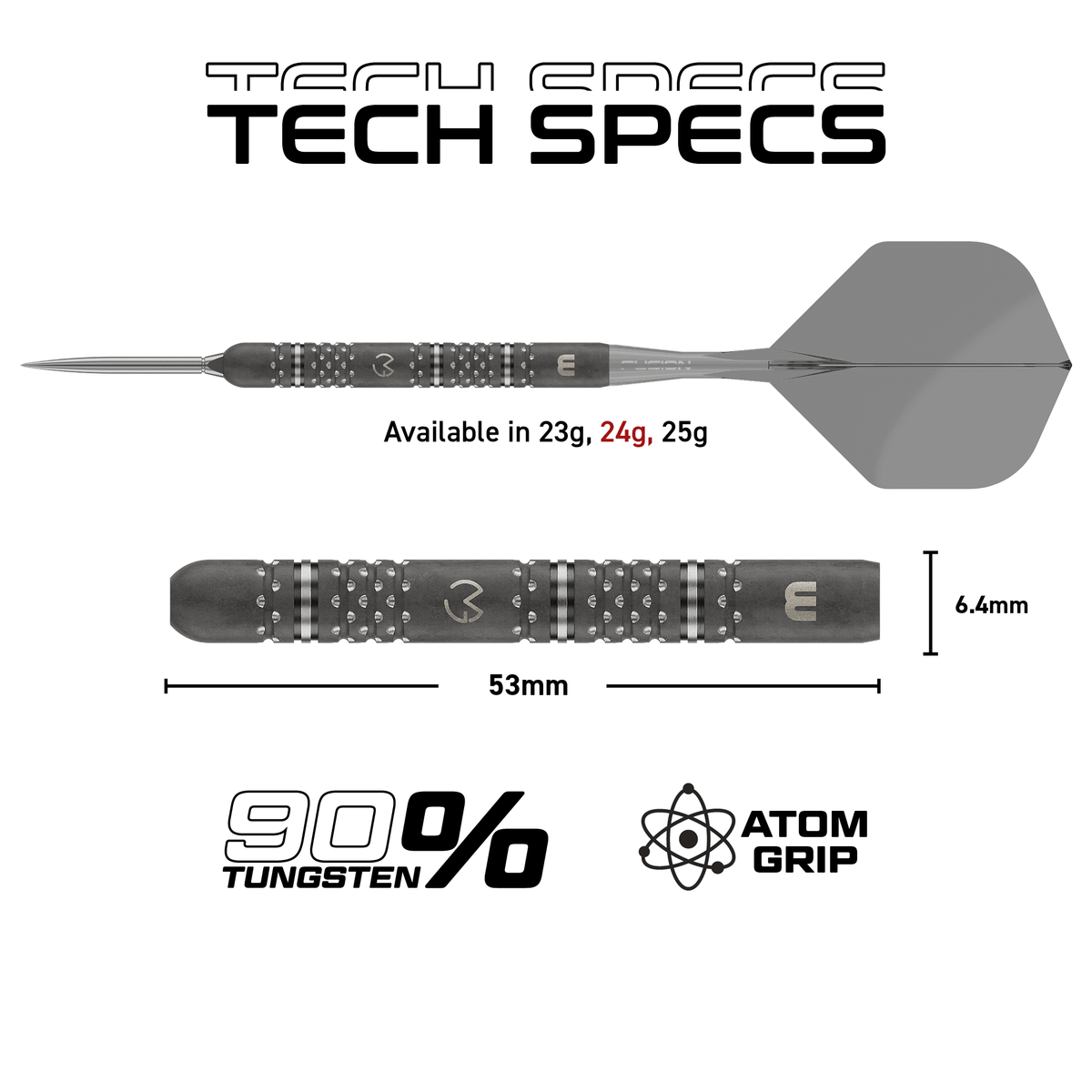 Winmau MVG TS-PRO Switch Point Steeldarts Maße 24g