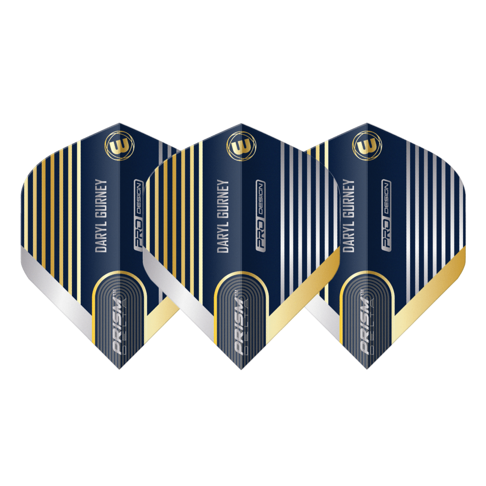 Winmau Prism Delta Daryl Gurney Blue & Gold Flights Set