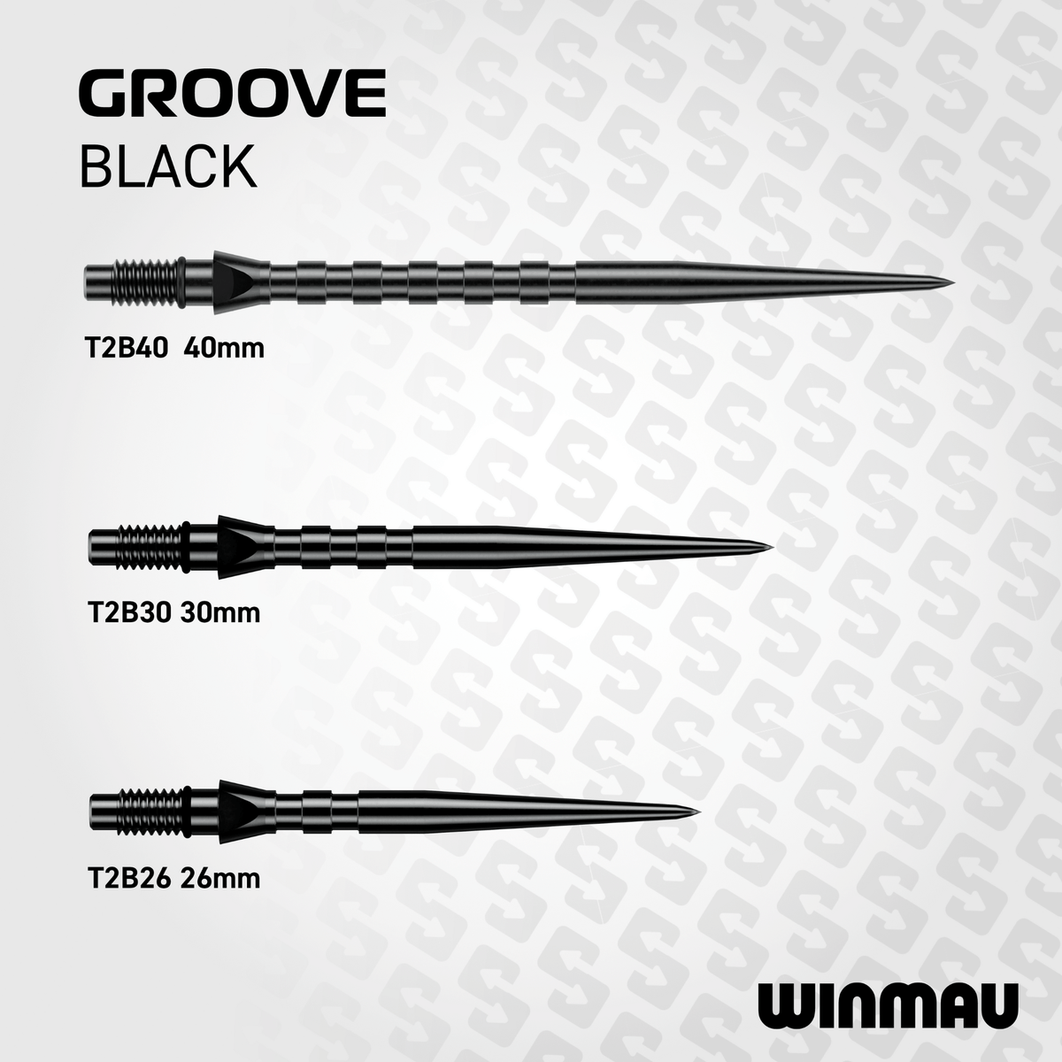 Winmau Switch Point Groove Black Spitzen Größen